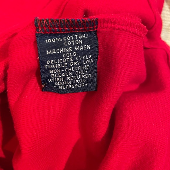 Ralph Lauren Polo Sport V-neck 3/4 Sleeve Tee Shirt in Red Size Large - Picture 8 of 8
